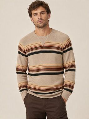 L.L.Bean Cotton Cashmere Blend Striped Crewneck Sweater Men’s 4XLT XXXXL Tall